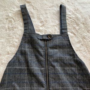 plaid overall dress